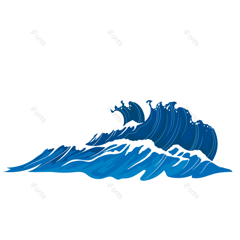 蓝色海浪图片,水花元素,蓝色PNG,波浪免抠素材